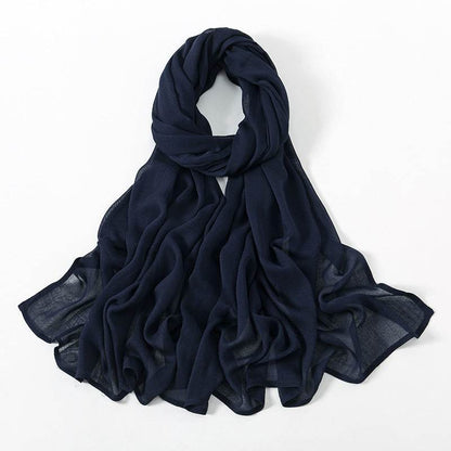 Lightweight Solid Color Rayon Scarf - Breathable & Versatile for Summer - Buy Center US