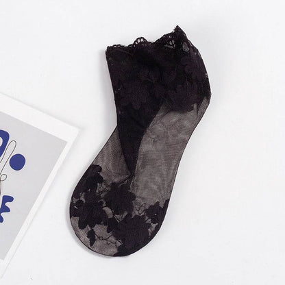 Women's Lace Cotton Socks - Quick Drying, Invisible Comfort for All Ages - Buy Center US
