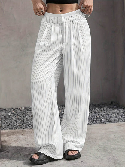 Casual Loose Straight-Leg Pants - High Waist, Multiple Colors Available - Buy Center US