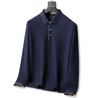 Buycenter Men's Plus Size Cotton Polo Shirt - Casual Loose Fit Long Sleeve - Buy Center US