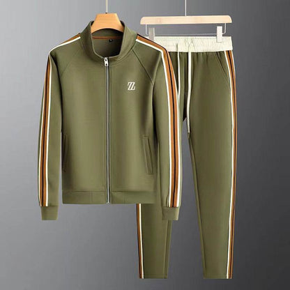 Buycenter Men's Casual Sports Suit - Stand Collar Long Sleeve Jacket - Buy Center US