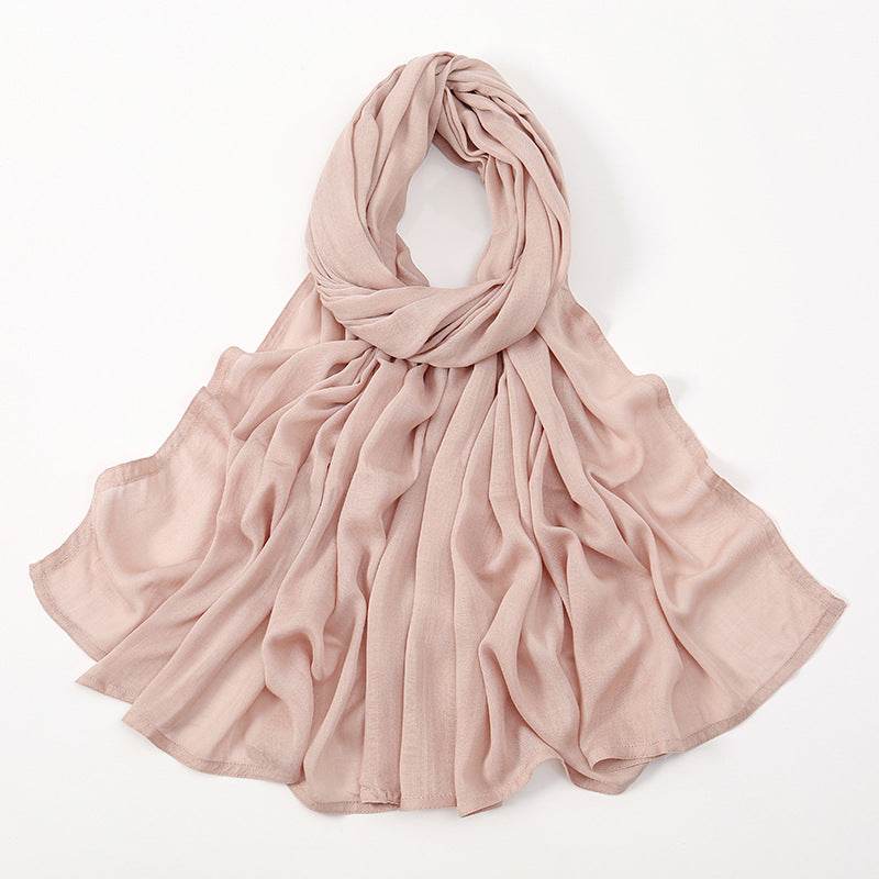 Lightweight Solid Color Rayon Scarf - Breathable & Versatile for Summer - Buy Center US