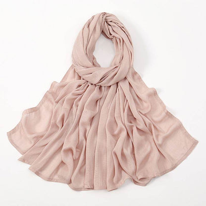 Lightweight Solid Color Rayon Scarf - Breathable & Versatile for Summer - Buy Center US