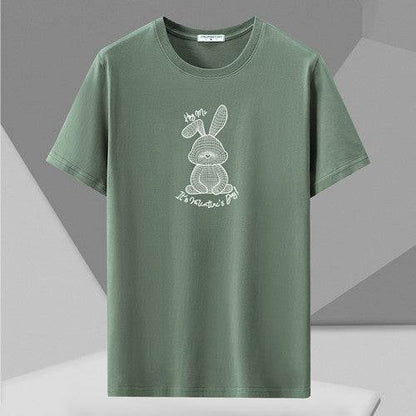 Spring Men’s Loose Half Sleeve Shirt - Plus Size Round Neck Cotton Tee - Buy Center US