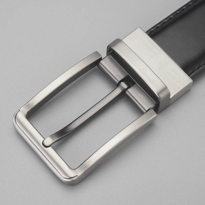 Buycenter Men's Leather Business Belt - Pin Buckle, Stylish Rotation Design - Buy Center US