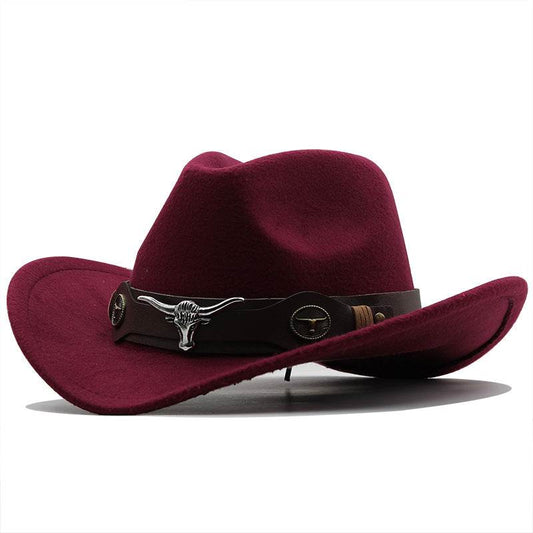 Fashion Woolen Western Denim Top Hat - Sun Protection, Multiple Colors - Buy Center US