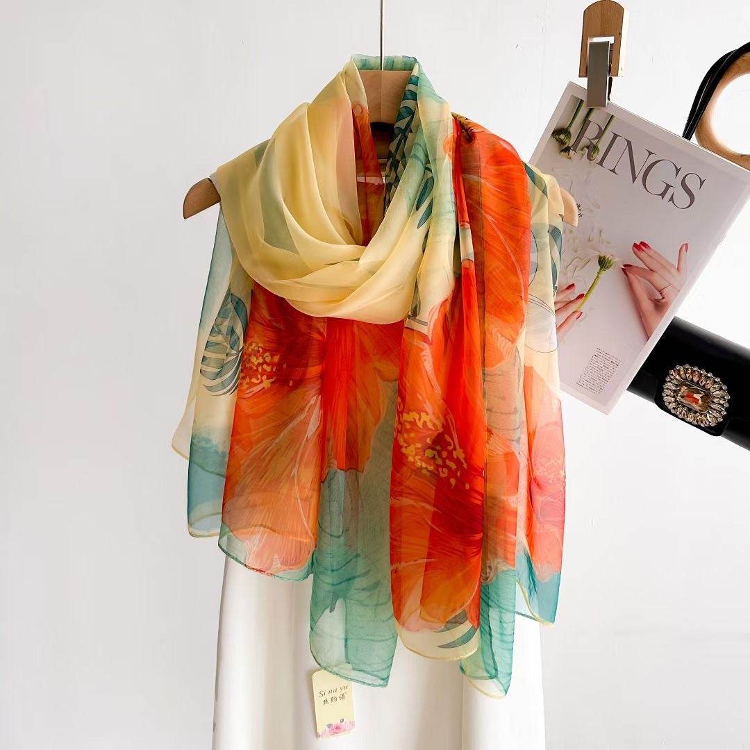 Women's Long Printed Anti-DDoS Scarf - Stylish & Ethnic Design - Buy Center US