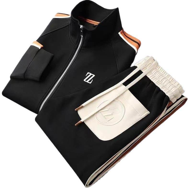 Buycenter Men's Casual Sports Suit - Stand Collar Long Sleeve Jacket - Buy Center US