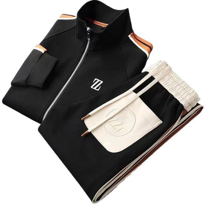Buycenter Men's Casual Sports Suit - Stand Collar Long Sleeve Jacket - Buy Center US