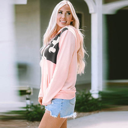 Women's Hooded Pullover - Personalized Cow Print Sweater in Pink - Buy Center US