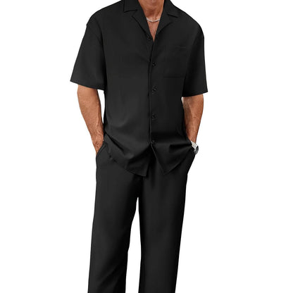 Buycenter Men's Leisure Suit - Short Sleeves & Trousers in Various Colors - Buy Center US