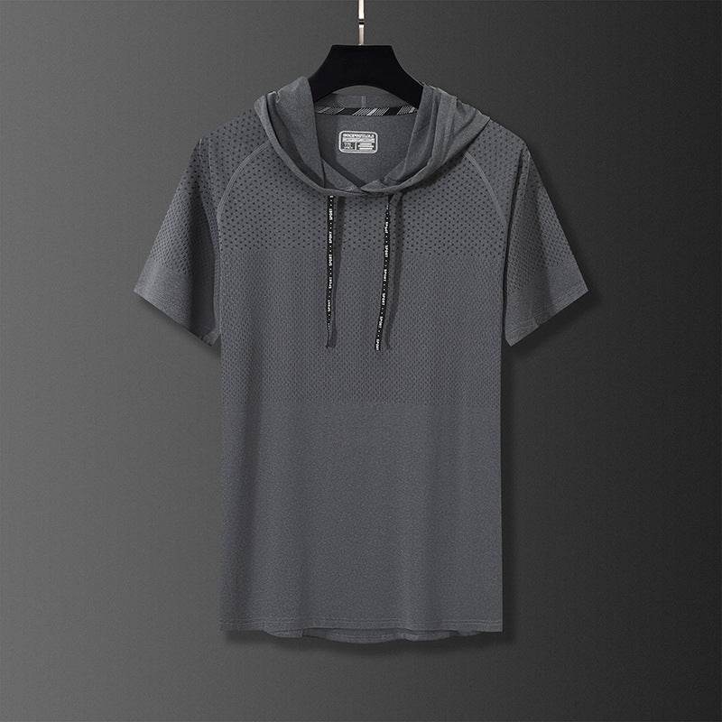 Quick-Drying Hooded T-Shirt for Exercise - High Elasticity Sports Wear - Buy Center US