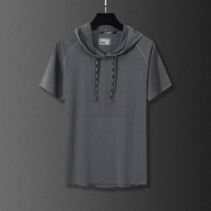 Quick-Drying Hooded T-Shirt for Exercise - High Elasticity Sports Wear - Buy Center US