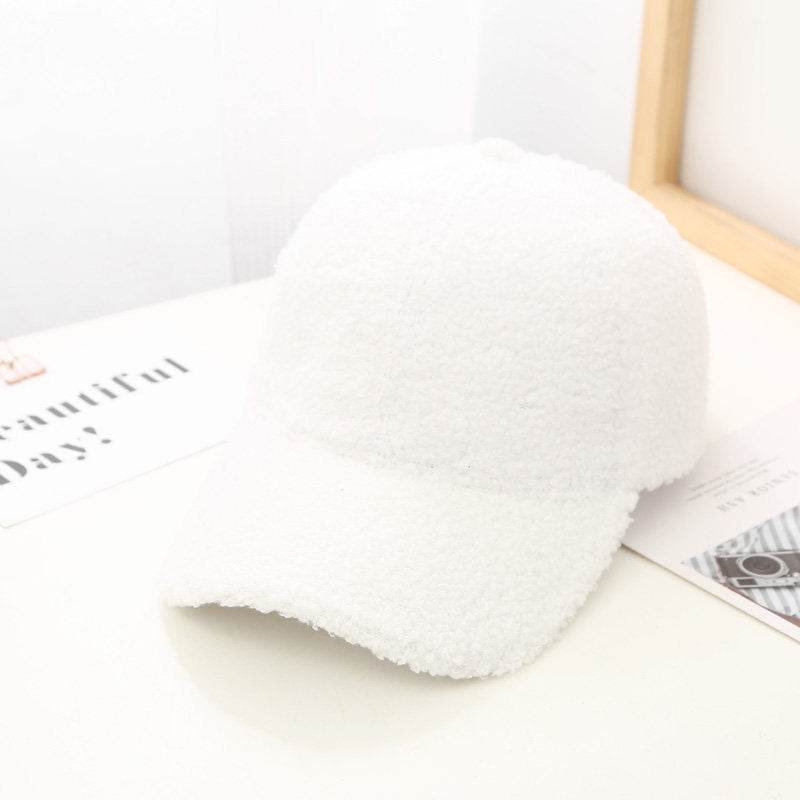 Korean Style Lambswool Baseball Cap for Women - Summer Solid Color - Buy Center US