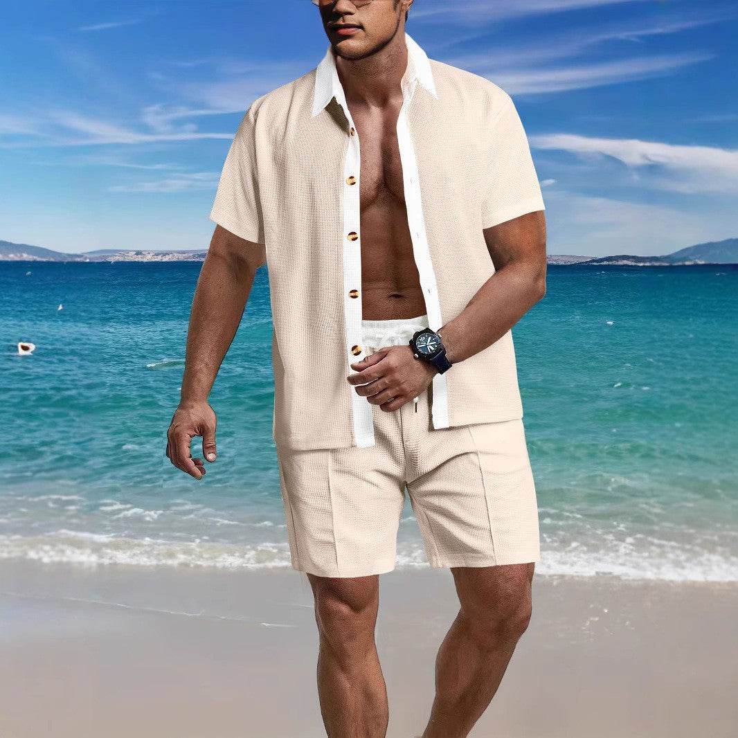Buycenter Men's Casual Vacation Shirt & Shorts Set - Summer Sports Style - Buy Center US