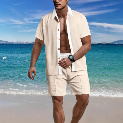 Buycenter Men's Casual Vacation Shirt & Shorts Set - Summer Sports Style - Buy Center US