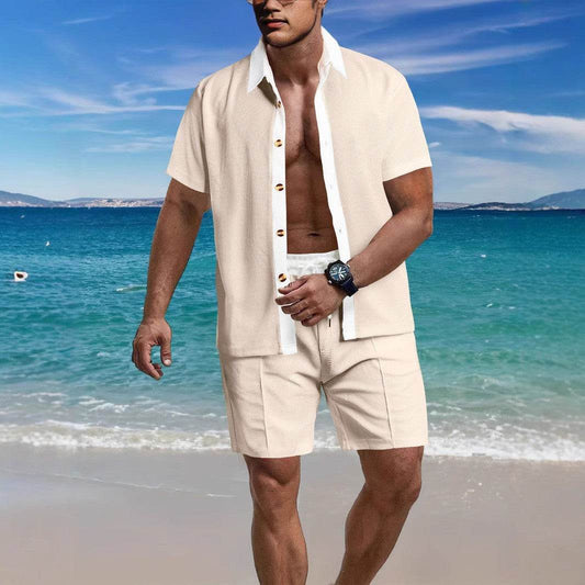 Buycenter Men's Casual Vacation Shirt & Shorts Set - Summer Sports Style - Buy Center US