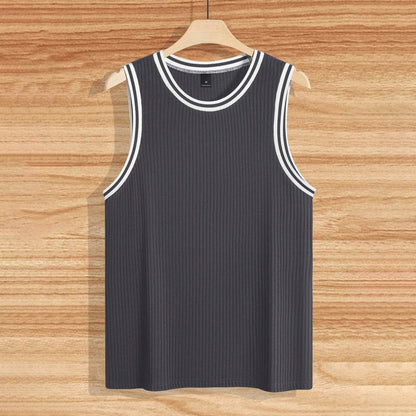 Knitted Vertical Stripes Fitness Vest - Slim-Fitting Sports Apparel - Buy Center US