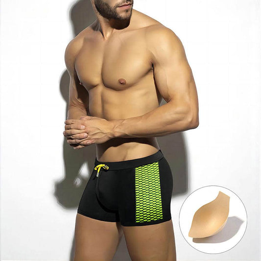 Buycenter Men's Polka Dot Swimming Trunks - Cup Included, Fitness Ready - Buy Center US