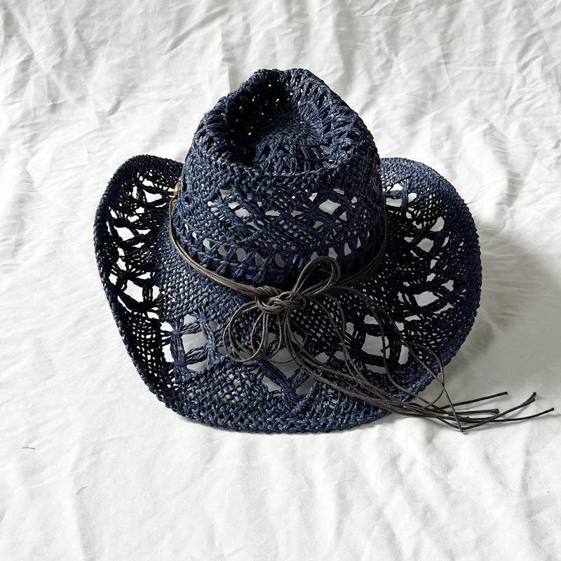 Handmade Gem Aster Straw Hat - Summer Sun Protection, Conical Crown - Buy Center US