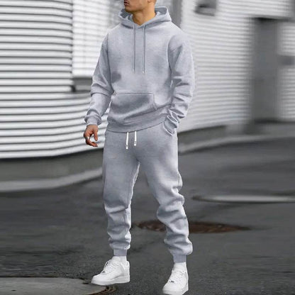 Buycenter Men's Casual Sports Suit - Hoodie & Gridles Pants Set - Buy Center US