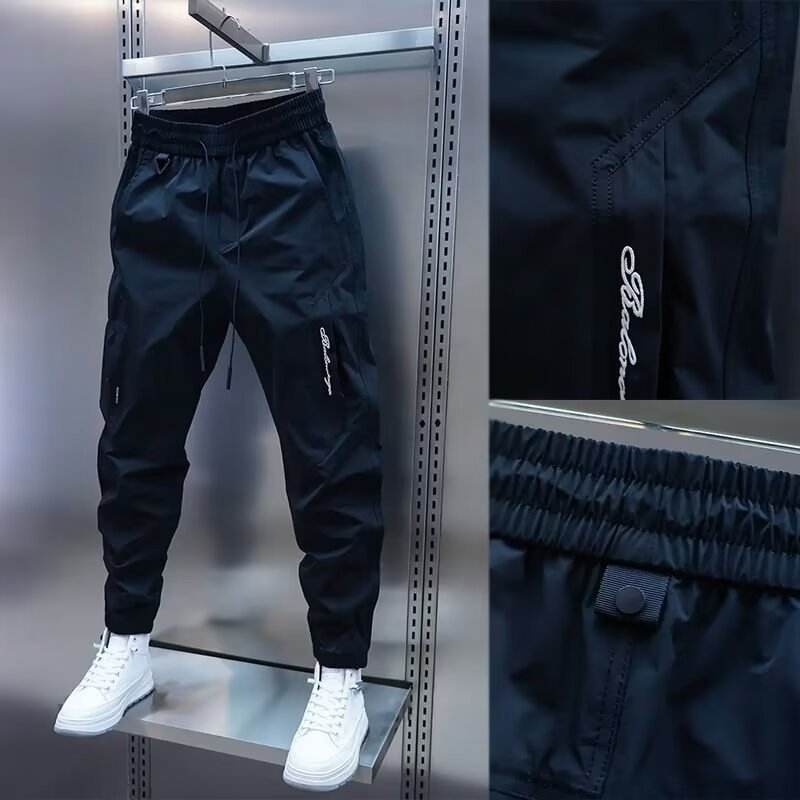Men's Loose Straight Casual Jogger Pants - Elastic Polyester Sports Wear - Buy Center US