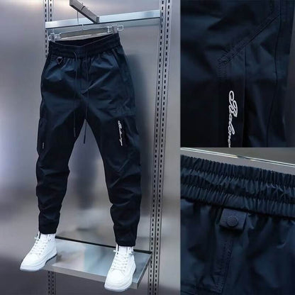 Men's Loose Straight Casual Jogger Pants - Elastic Polyester Sports Wear - Buy Center US