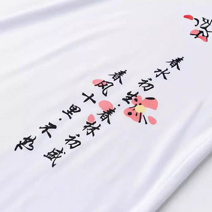 Men's Round Neck Cotton T-Shirt - Digital Floral Print, Short Sleeves - Buy Center US
