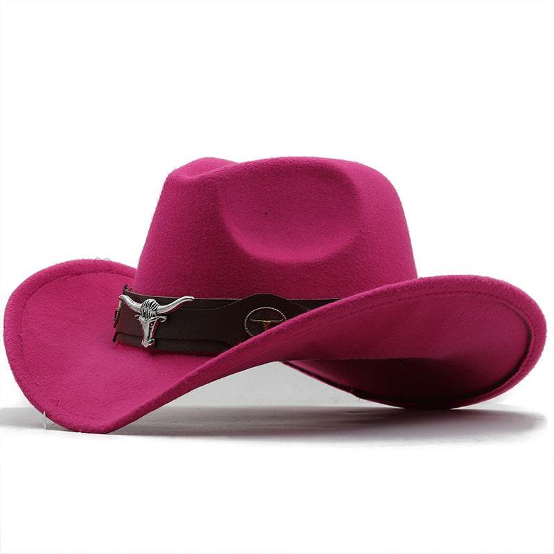 Fashion Woolen Western Denim Top Hat - Sun Protection, Multiple Colors - Buy Center US