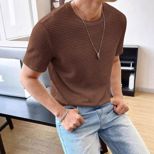 Men's Casual Short Sleeve T-Shirt - Loose Fit, Solid Colors Available - Buy Center US