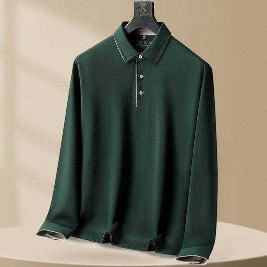 Buycenter Men's Plus Size Cotton Polo Shirt - Casual Loose Fit Long Sleeve - Buy Center US
