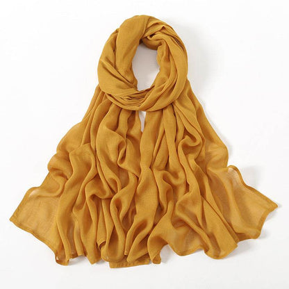 Lightweight Solid Color Rayon Scarf - Breathable & Versatile for Summer - Buy Center US