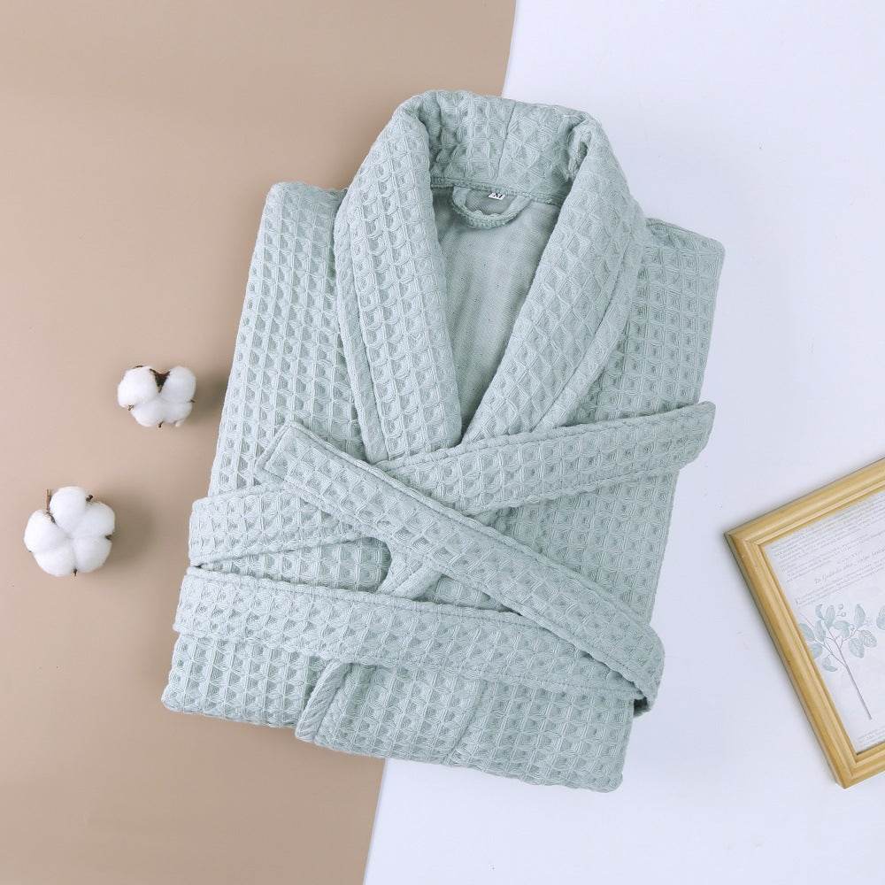 Buycenter Unisex Cotton Waffle Robe - Thickened, Cozy for Autumn - Buy Center US