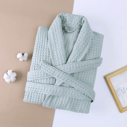 Buycenter Unisex Cotton Waffle Robe - Thickened, Cozy for Autumn - Buy Center US