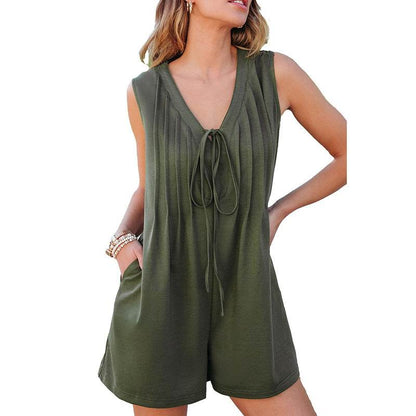 All-match Lace-up Multi-pocket Jumpsuit - Casual Korean Style Outfit - Buy Center US
