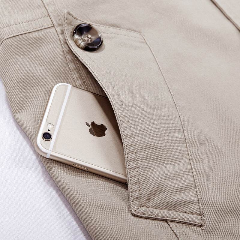 Buycenter Men's Trench Coat - Stylish Solid Color Spring & Autumn Jacket - Buy Center US