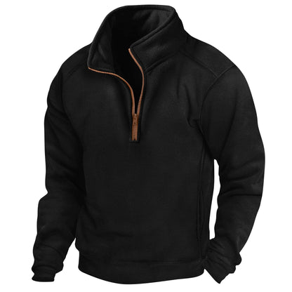 Buycenter Men's Half Zip Sweater - Slim Fit, Long Sleeve, Multiple Colors - Buy Center US