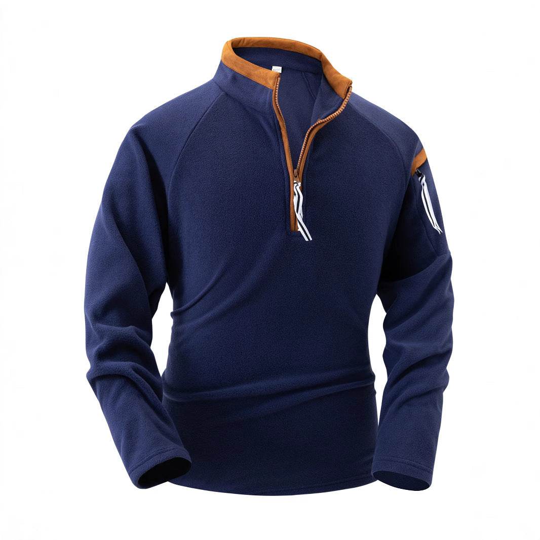 Buycenter Tactical Arm Zipper Sweater - Slim Fit Long Sleeve Pullover - Buy Center US