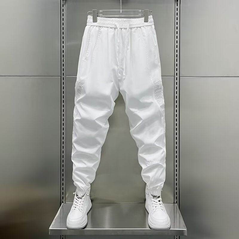 Men's Quick-Drying Solid Color Sports Pants - Ankle-Tied Casual Fit - Buy Center US