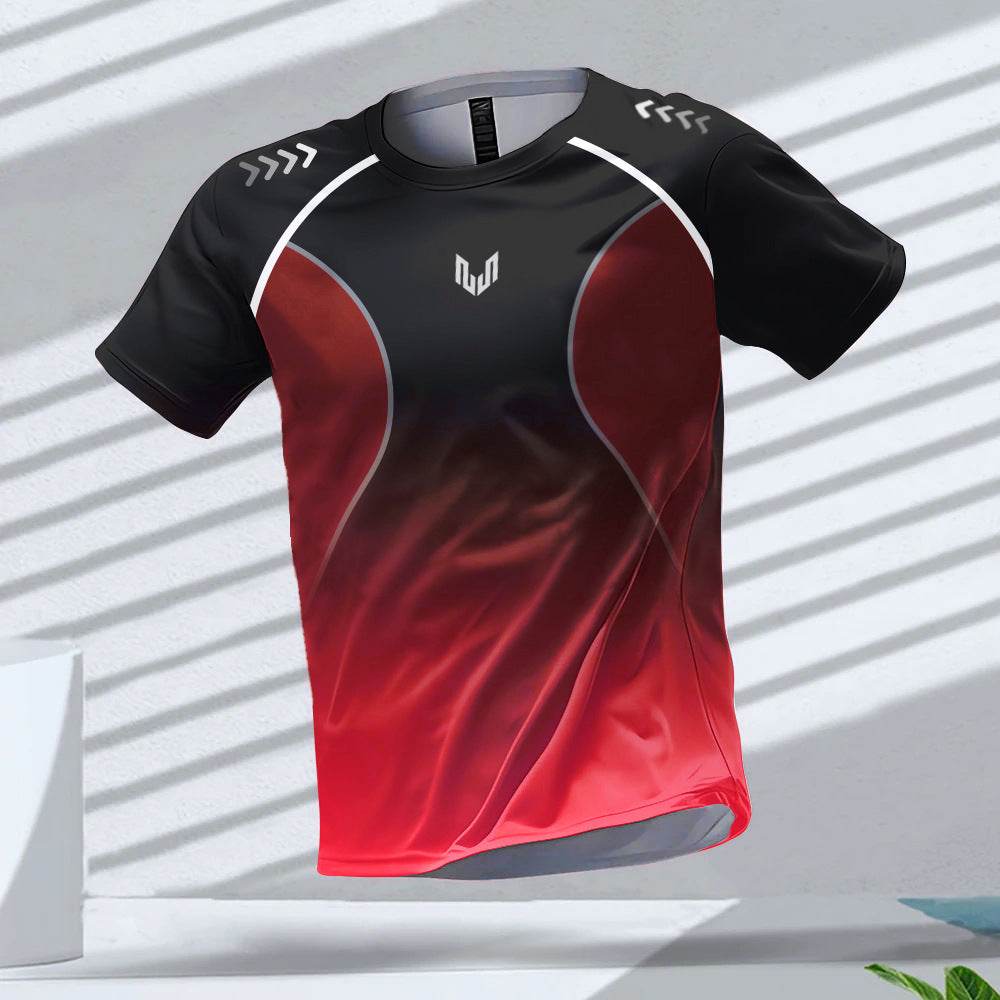 Solid Color Sports T-Shirt - Short Sleeve Pullover in Stylish Polyester - Buy Center US