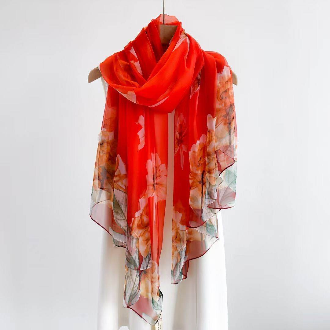 Women's Long Printed Anti-DDoS Scarf - Stylish & Ethnic Design - Buy Center US