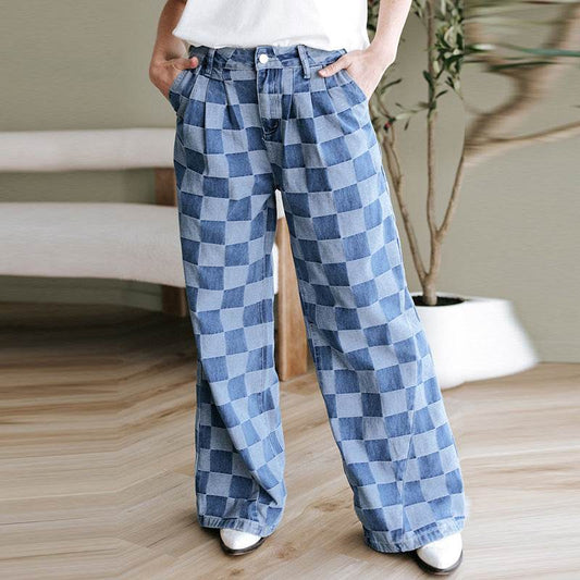 Loose High Waist Wide-Leg Casual Pants for Women - Light Blue Style - Buy Center US