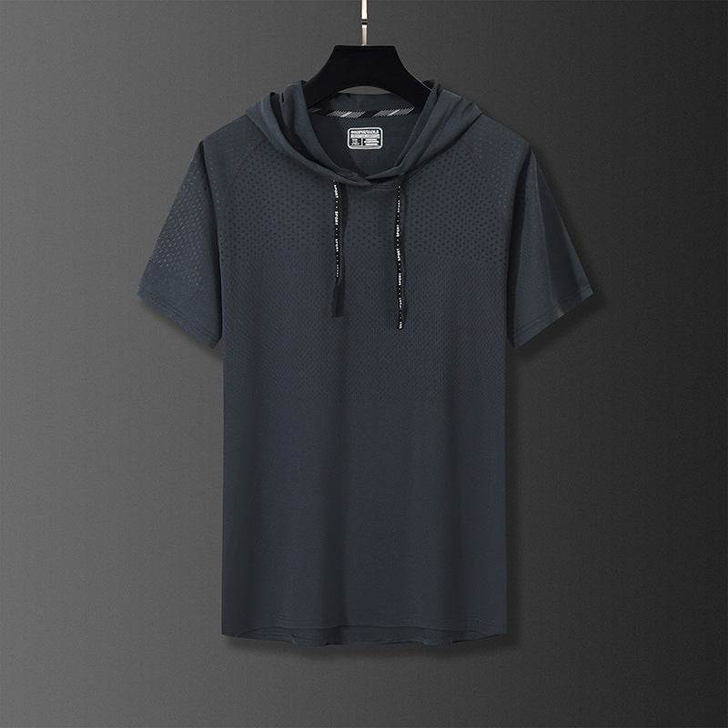 Quick-Drying Hooded T-Shirt for Exercise - High Elasticity Sports Wear - Buy Center US