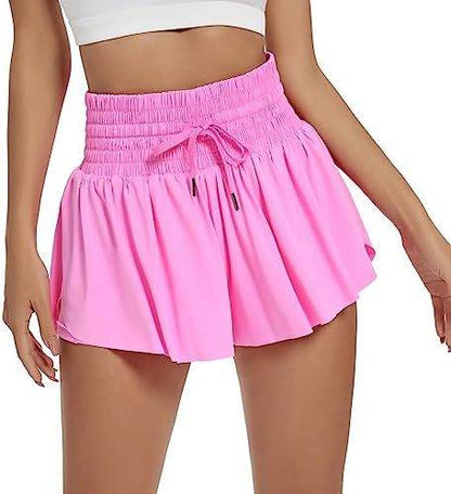 Women's High Waist Sports Shorts - Elegant Solid Colors, Casual Style - Buy Center US