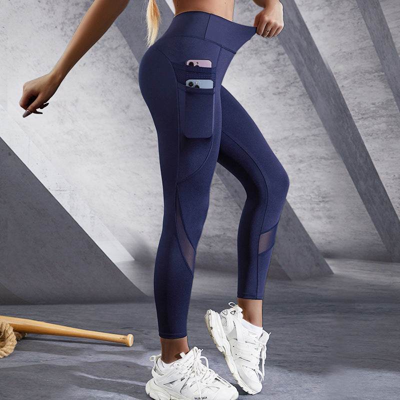 Women's Sports Yoga Leggings - Fitness Pants in Black & Navy Blue - Buy Center US