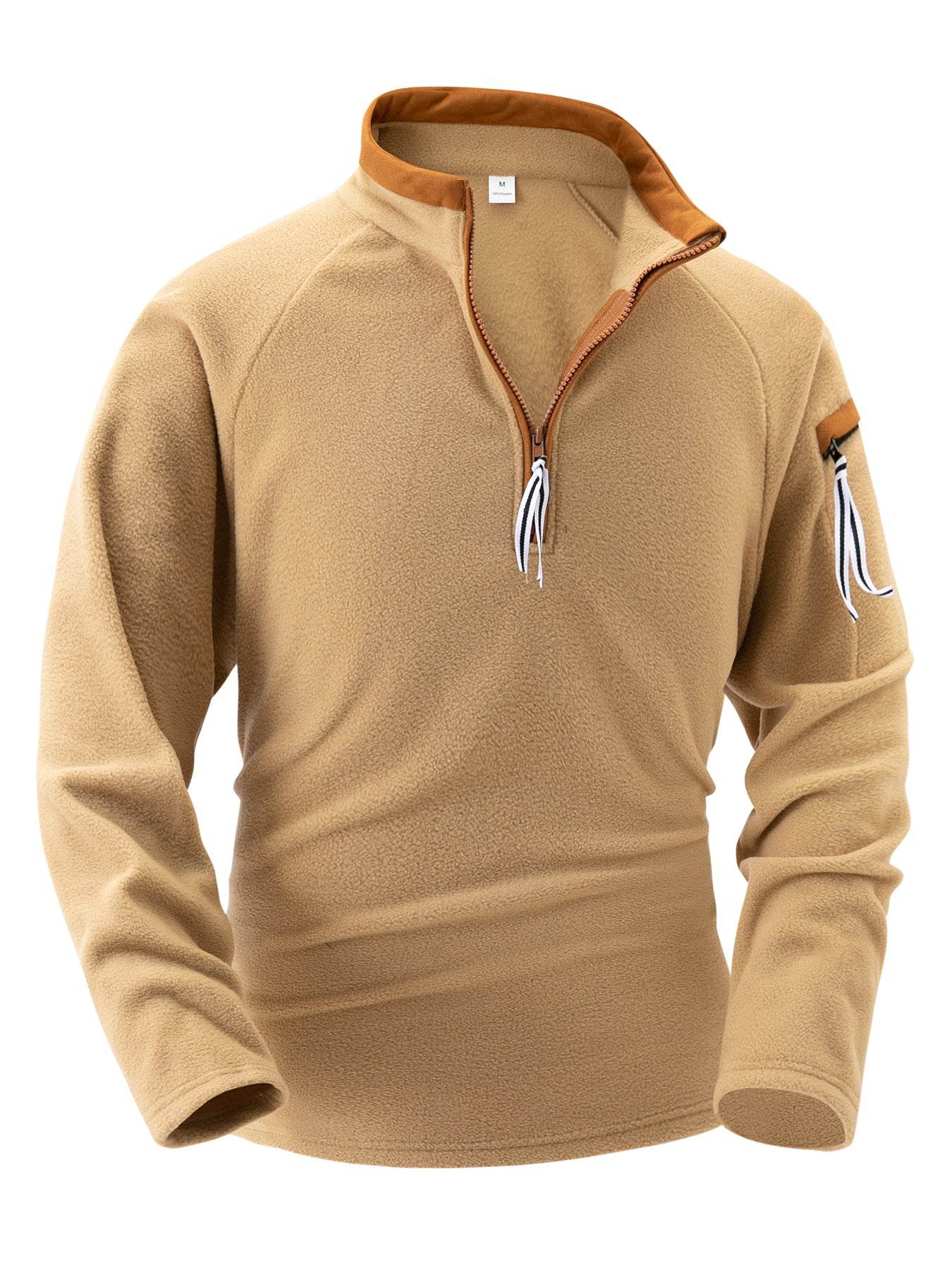 Buycenter Tactical Arm Zipper Sweater - Slim Fit Long Sleeve Pullover - Buy Center US