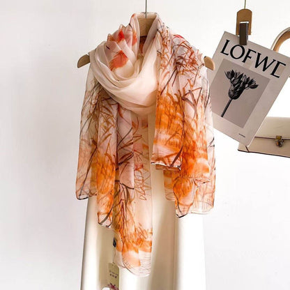 Women's Long Printed Anti-DDoS Scarf - Stylish & Ethnic Design - Buy Center US