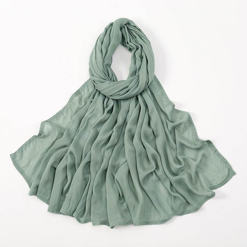 Lightweight Solid Color Rayon Scarf - Breathable & Versatile for Summer - Buy Center US