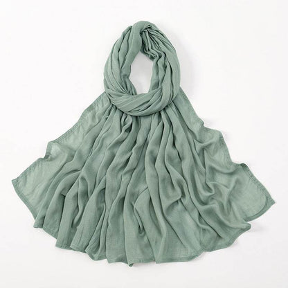 Lightweight Solid Color Rayon Scarf - Breathable & Versatile for Summer - Buy Center US