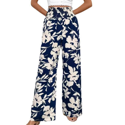 Stylish High Waist Flower Print Wide Leg Pants - Casual & Comfortable - Buy Center US